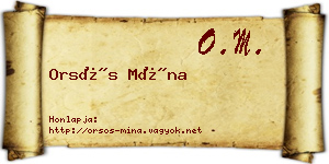 Orsós Mína névjegykártya
